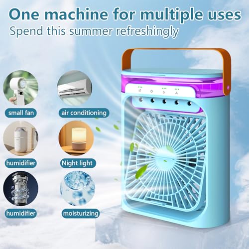 Portable Air Conditioner, 4-in-1 Air Cooler Quiet Mini Air Conditioner Desk Fan
