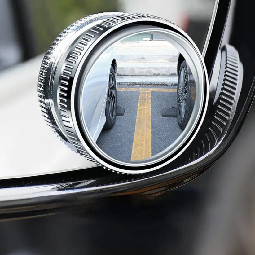 2 PCS CAR VACUUM BLIND SPOT MIRROR DESIGN 360° HIGH QUALITY-SILVER CONVEX MIRROR