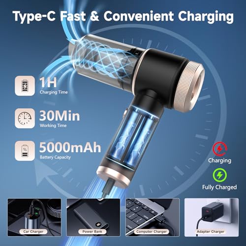 3-in-1 Cordless Mini Vacuum Cleaner – Powerful Handheld Car & Home Cleaner with Blower & Pump