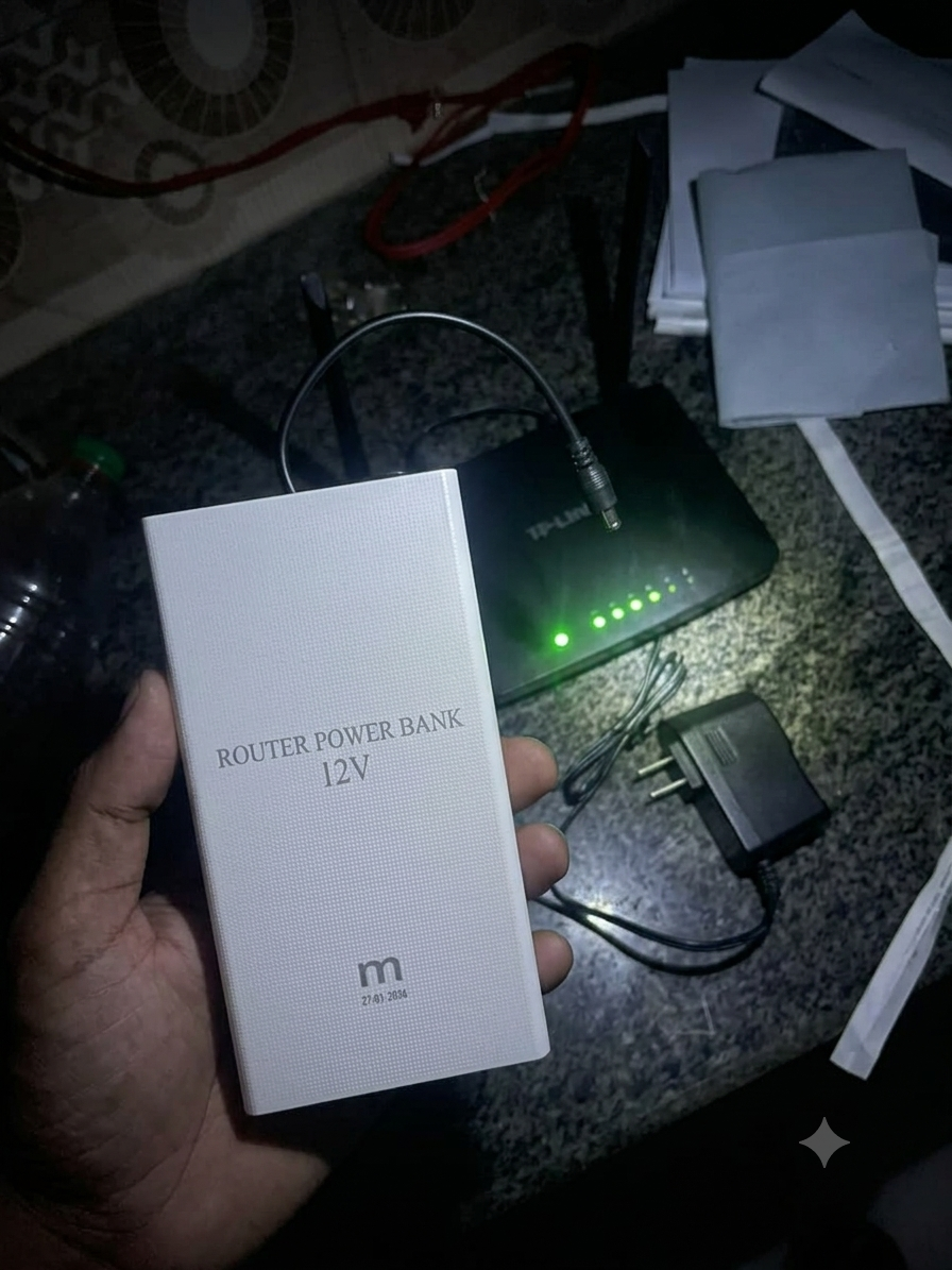 WiFi Router Power Bank (12V) – 6 Cell Backup | 6-7 Hours Guaranteed Backup During Load Shedding