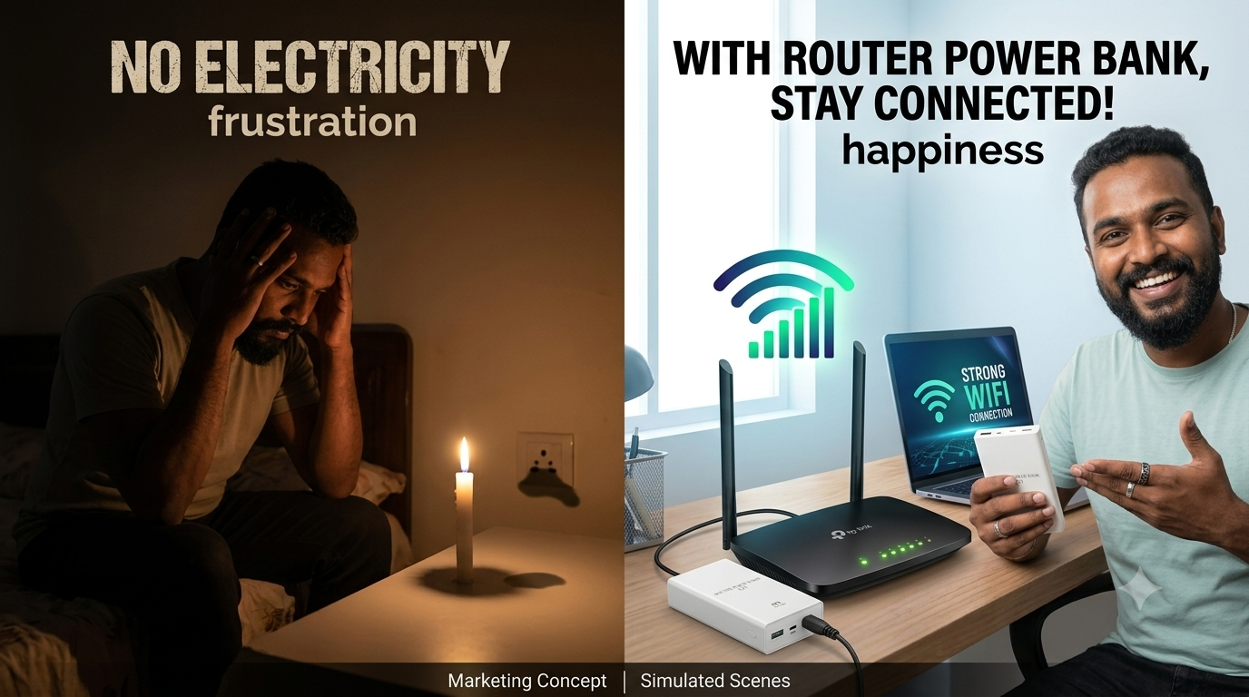 WiFi Router Power Bank (12V) – 6 Cell Backup | 6-7 Hours Guaranteed Backup During Load Shedding