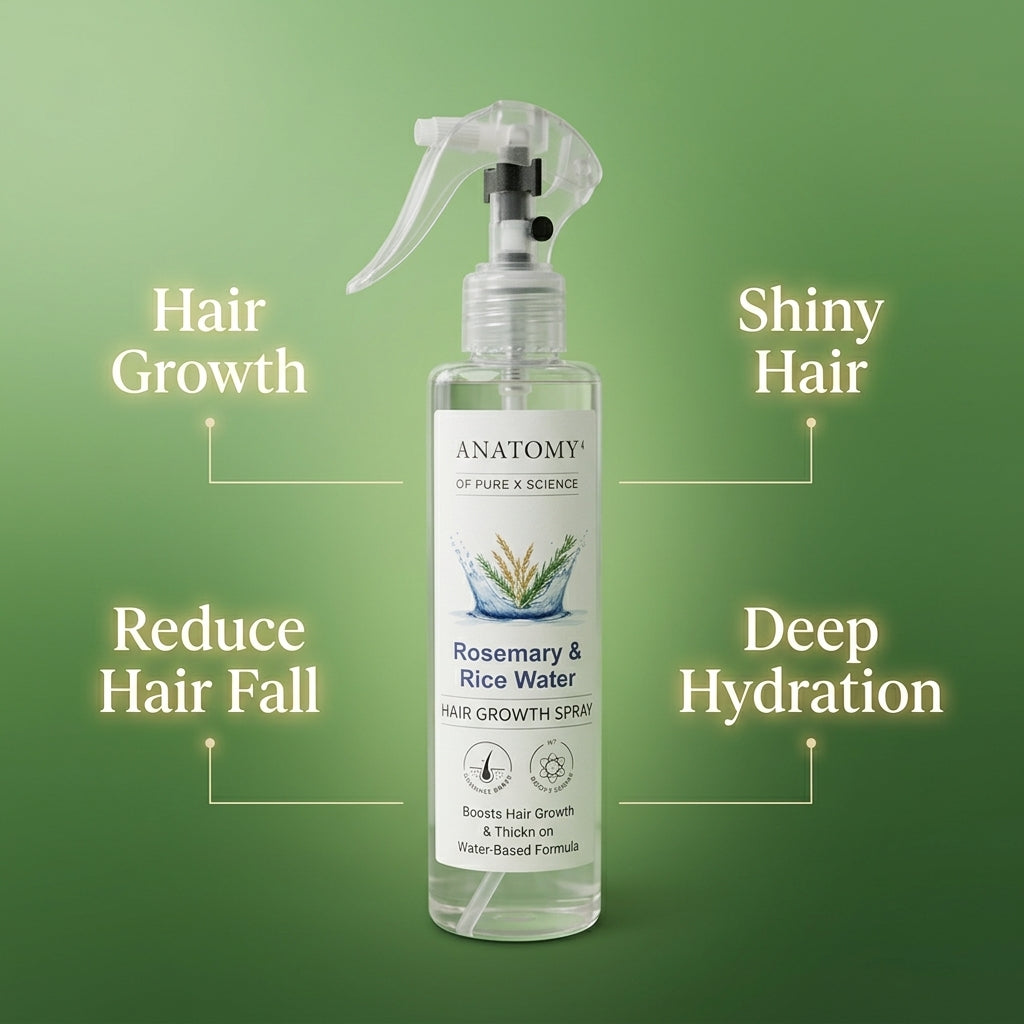 Rosemary & Rice Water Hair Growth Spray – Anti Hair Fall | Strong, Shiny & Healthy Hair