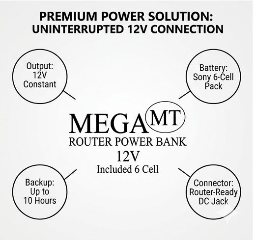 20000mAh WiFi Router UPS – Portable Mini Power Backup for Router & Modem | Uninterrupted Internet During Load Shedding
